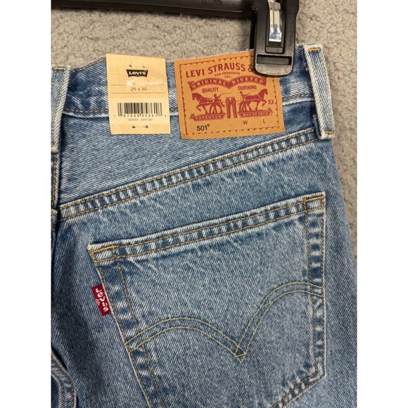 Levis 501 Button Fly Original Fit Women's Jeans Shine Theory Size 25x30 NWT's. - Picture 3 of 8